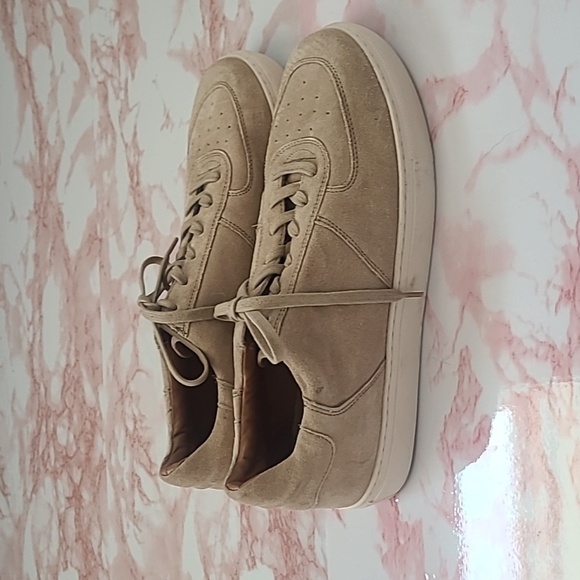 EUC Franco Fortini Taupe Suede Leather James Sneakers Sz Men 10.5 - Picture 3 of 9